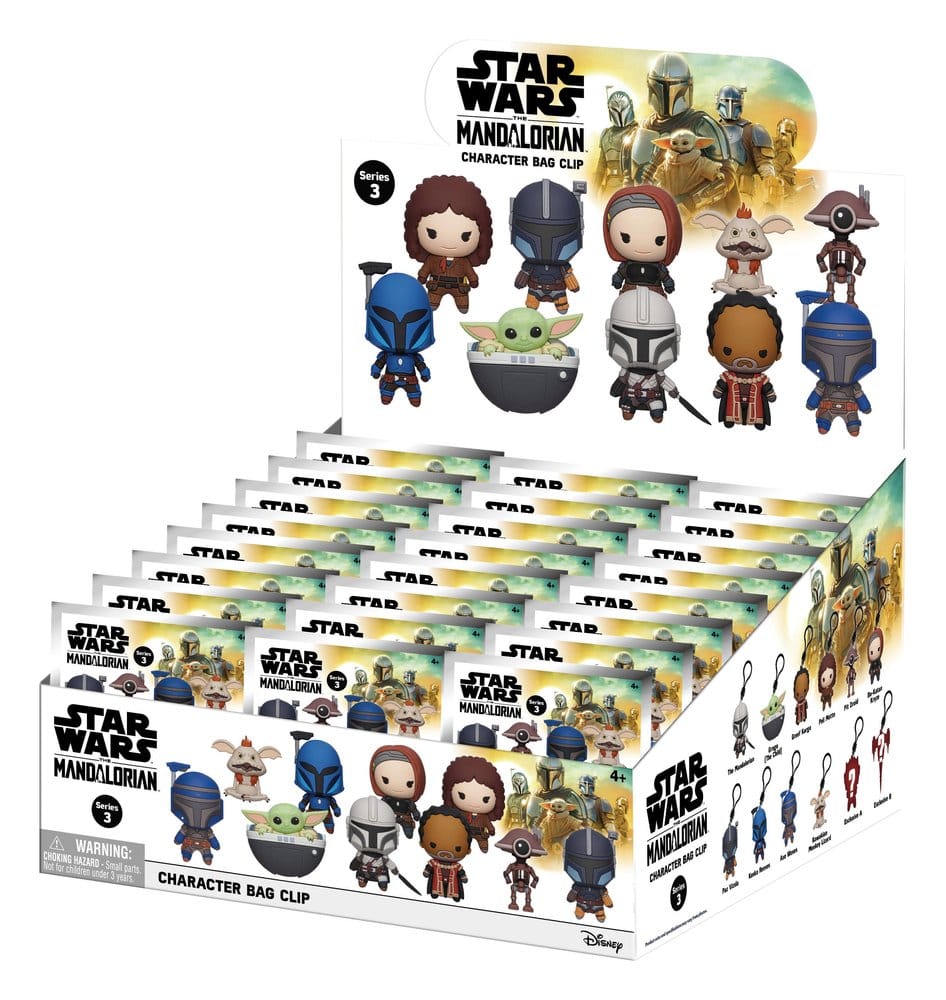 Star Wars The Mandalorian 3D PVC-Taschenanhänger Serie 3 Blind Bag Display (24) - Preorder - ETA: 26.10.2026