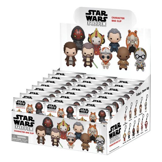 Star Wars 3D PVC-Taschenanhänger The Phantom Menace Display (24)  - Versand: 5-7 Tage nach Bestellung