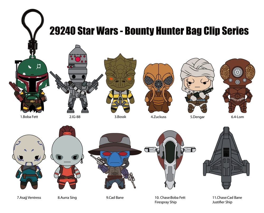 Star Wars Most Wanted Bounty Hunters 3D PVC-Taschenanhänger Serie 1 Display (24) - Preorder - ETA: 06.10.2026