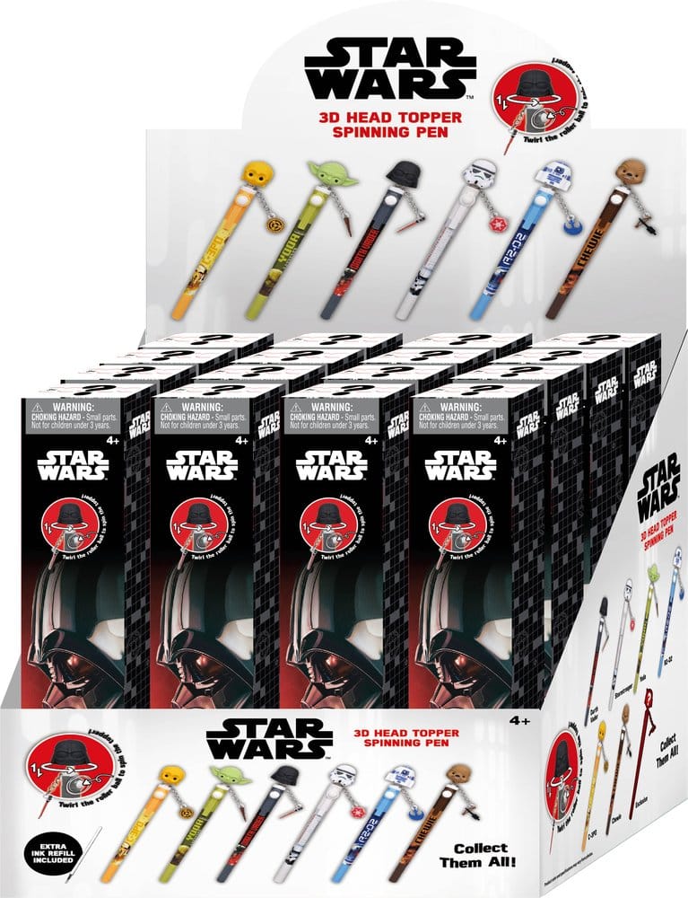 Star Wars 3D Head Topper Spinning Pen Display (16) - Preorder - ETA: 26.10.2026