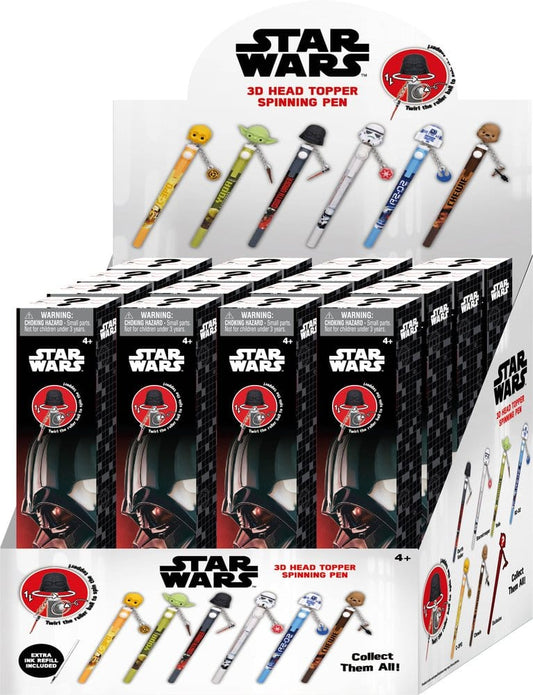 Star Wars 3D Head Topper Spinning Pen Display (16) - Preorder - ETA: 26.10.2026