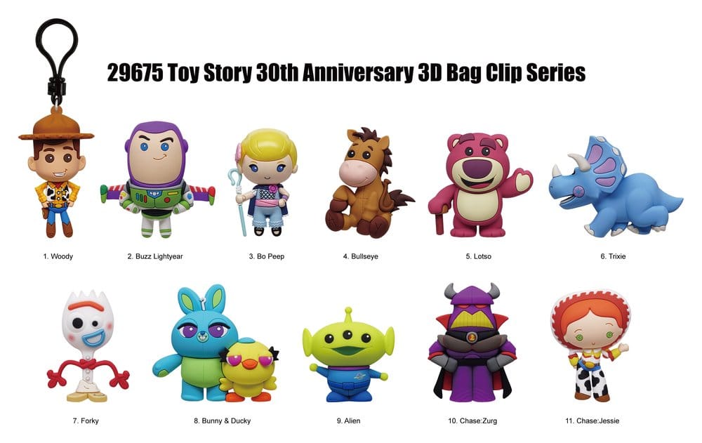Toy Story 3D PVC-Taschenanhänger 30th Anniversary Series 67 Display (24)             - Preorder - ETA: 26.10.2026