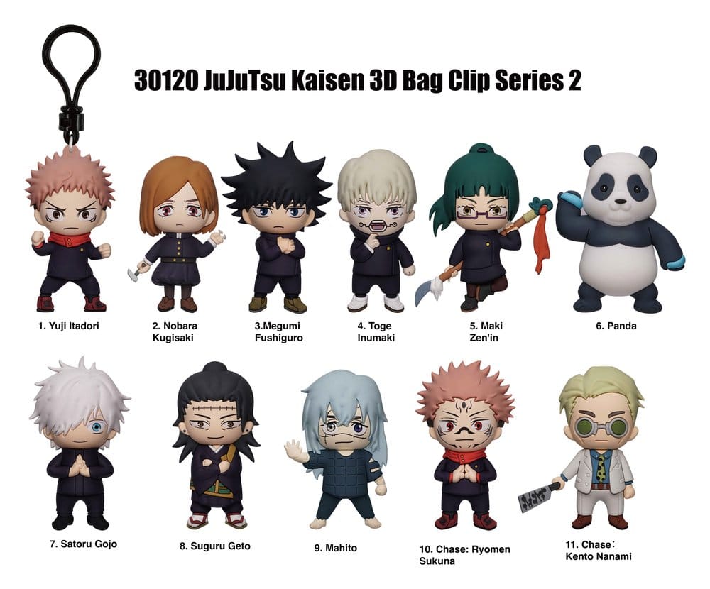 Jujutsu Kaisen 3D PVC-Taschenanhänger Serie 2 Display (24) - Preorder - ETA: 18.09.2026