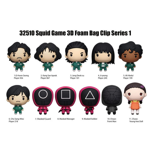 Squid Game 3D PVC-Taschenanhänger Series 1 Display (24) - Preorder - ETA: 08.01.2026