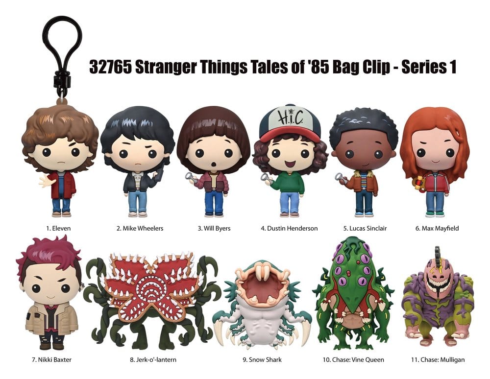 Stranger Things Tales of '85 3D PVC-Taschenanhänger Serie 1 Display (24) - Preorder - ETA: 18.09.2026