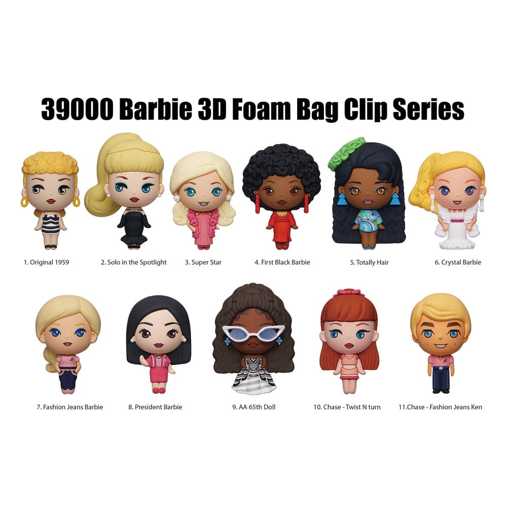 Barbie 3D PVC-Taschenanhänger Serie 1 Display (24) - Versand: 7 Tage nach Bestellung