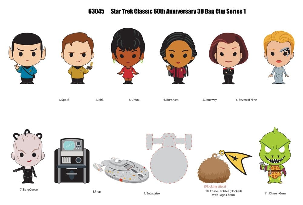 Star Trek 3D PVC-Taschenanhänger Serie 1 Display (24) - Preorder - ETA: 18.07.2026