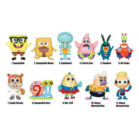 SpongeBob Schwammkopf 3D PVC-Taschenanhänger Classic Series 3 Display (24)             - Versand: 5-7 Tage nach Bestellung