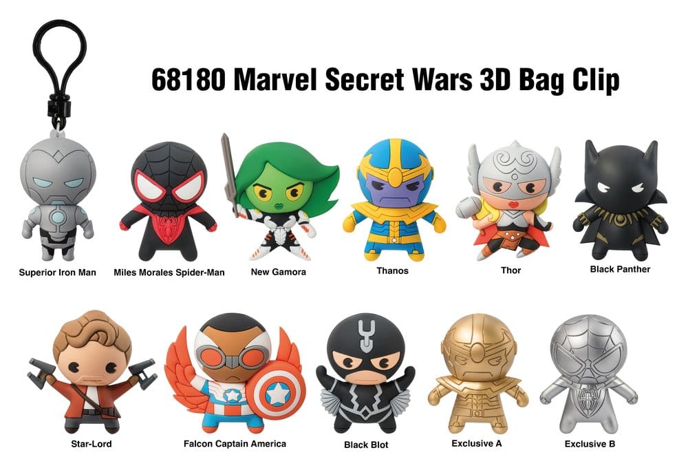 Marvel Secret Wars 3D PVC-Taschenanhänger Serie 1 Blind Bag Display (24) - Preorder - ETA: 25.11.2026