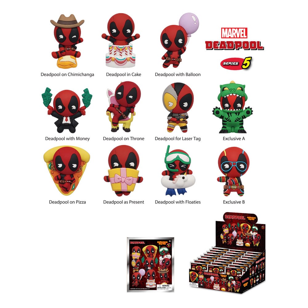 Deadpool 3D PVC-Taschenanhänger Series 5 Display (24) - Versand: 5-7 Tage nach Bestellung