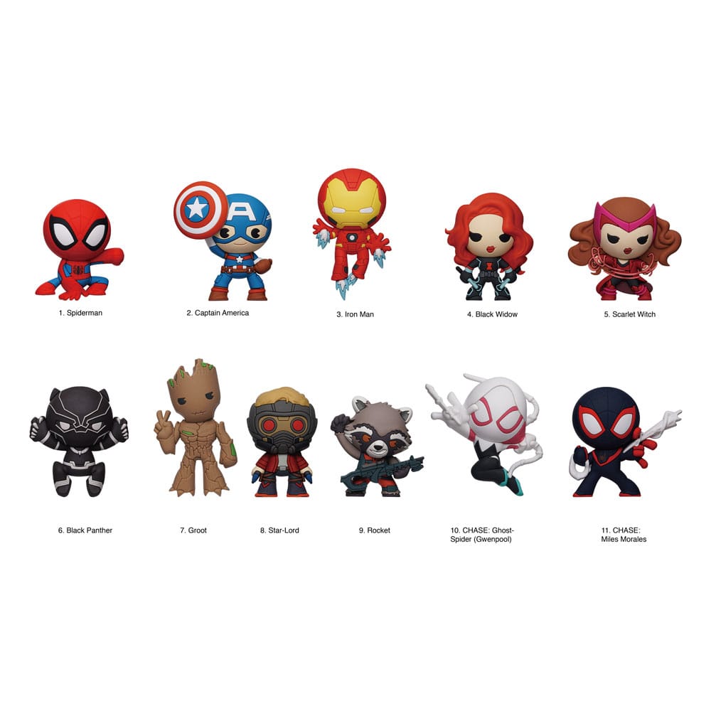 Marvel 3D PVC-Taschenanhänger 85th Core Comic Series 12 Display (24)          - Preorder - ETA: 20.12.2025