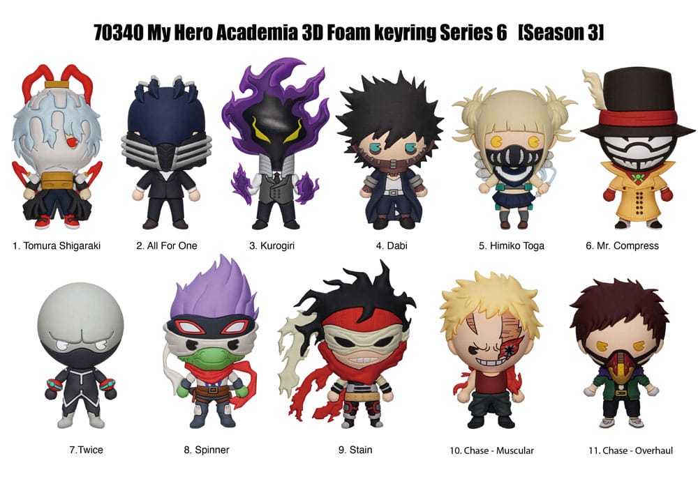 My Hero Academia 3D PVC-Taschenanhänger Serie 6 Display  (24) - Preorder - ETA: 15.09.2026