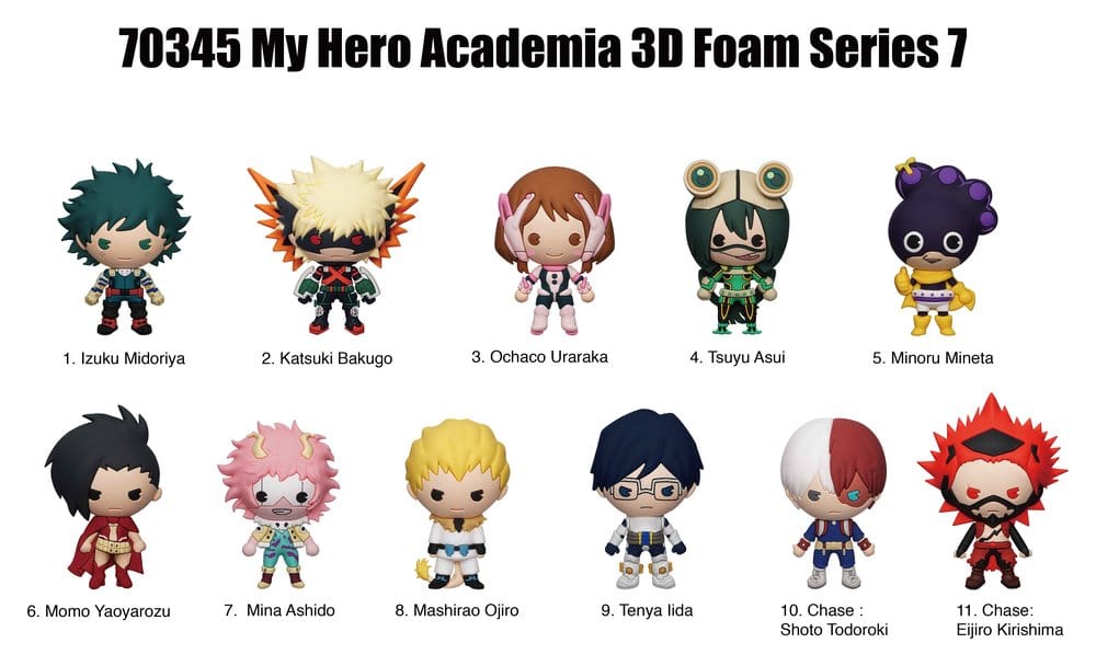 My Hero Academia 3D PVC-Taschenanhänger Serie 7 Display (24) - Preorder - ETA: 26.10.2026