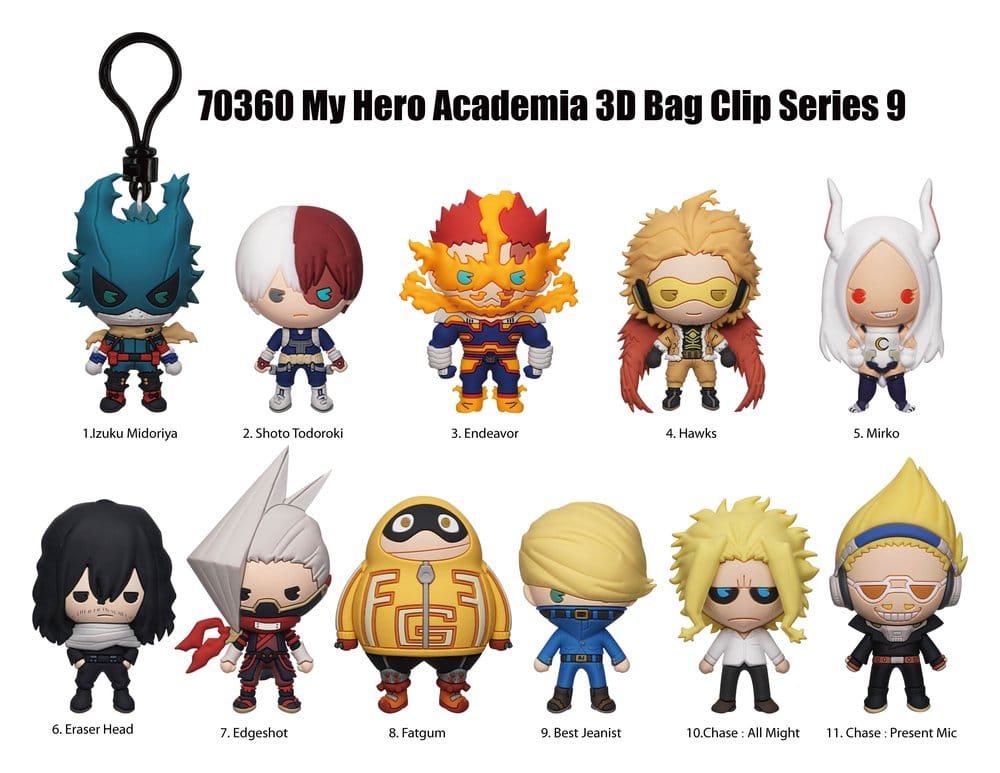 My Hero Academia 3D PVC-Taschenanhänger Serie 9 Blind Bag Display (24) - Preorder - ETA: 28.12.2026