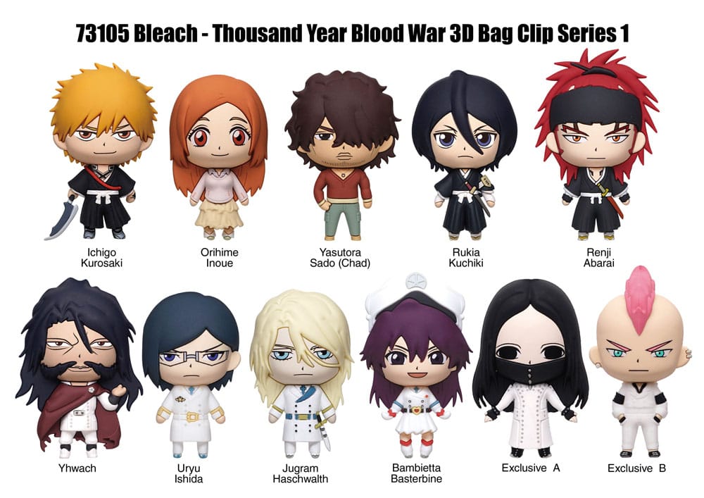 Bleach Thousand-Year Blood War 3D PVC-Taschenanhänger Serie 1 Display (24) - Preorder - ETA: 31.03.2026
