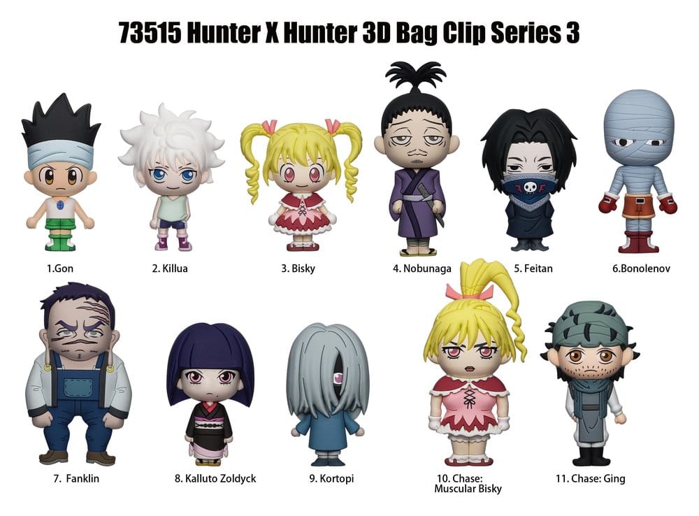 Hunter x Hunter 3D PVC-Taschenanhänger Serie 3 Display (24) - Preorder - ETA: 26.10.2026