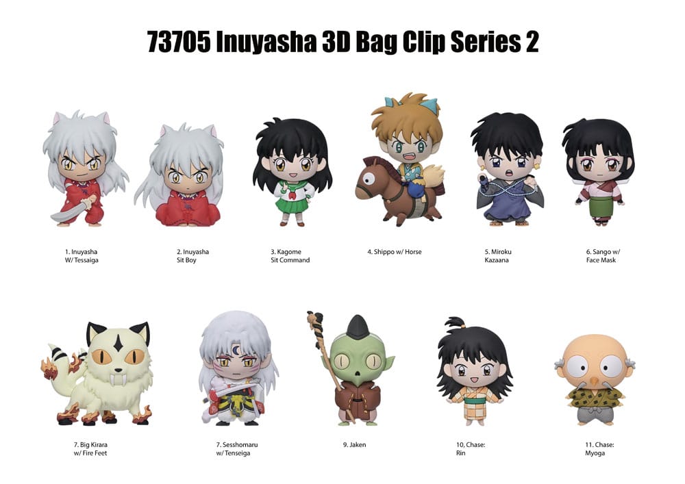 InuYasha 3D PVC-Taschenanhänger Serie 2 Display (24) - Preorder - ETA: 10.04.2026