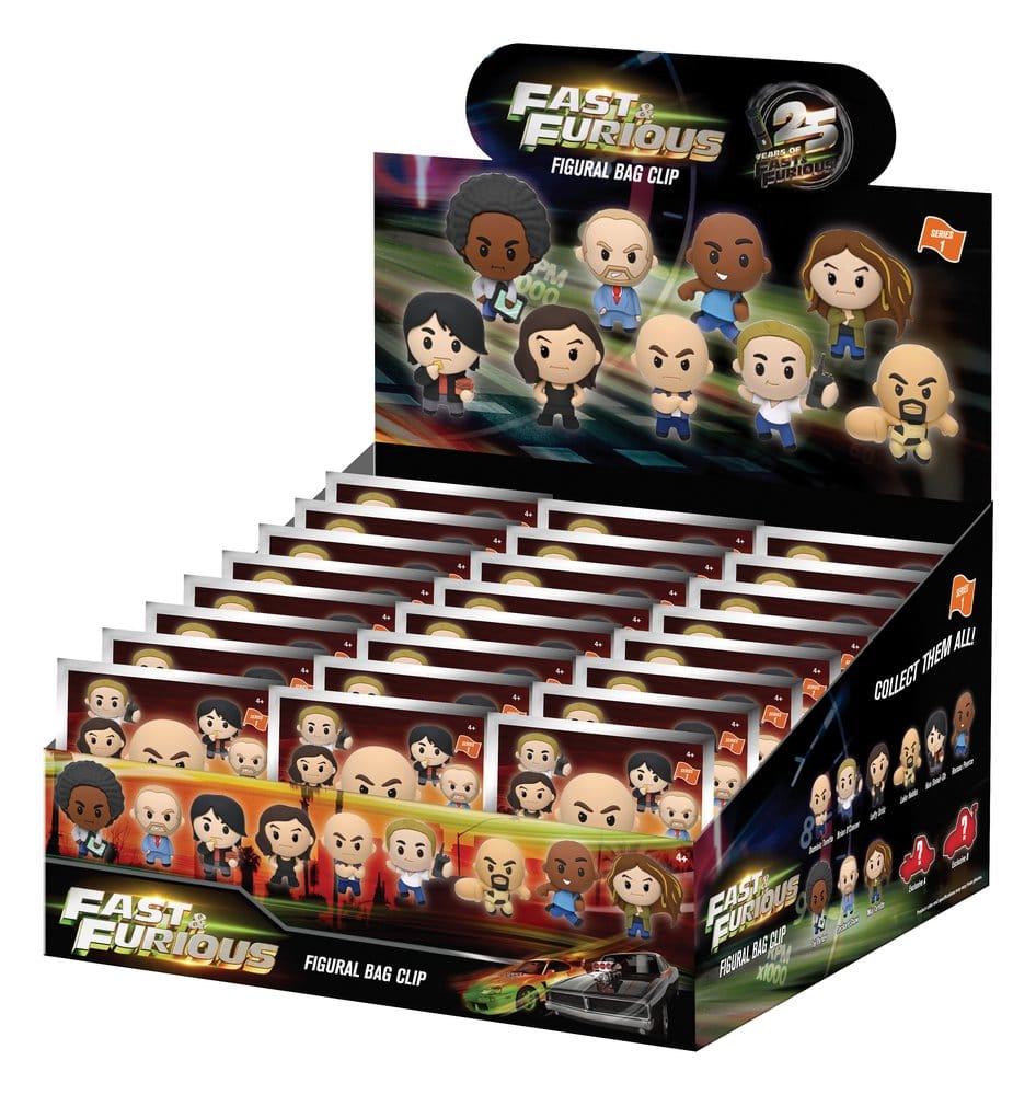 Fast & Furious 25th Anniversary 3D PVC-Taschenanhänger Serie 1 Blind Bag Display (24) - Preorder - ETA: 25.11.2026