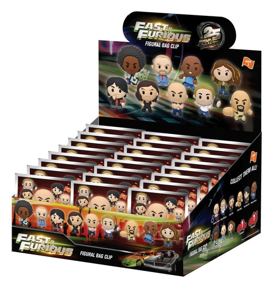 Fast & Furious 25th Anniversary 3D PVC-Taschenanhänger Serie 1 Blind Bag Display (24) - Preorder - ETA: 25.11.2026