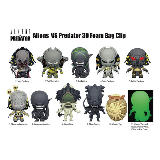 Alien vs. Predator 3D PVC-Taschenanhänger Display (24)             - Preorder - ETA: 01.12.2025