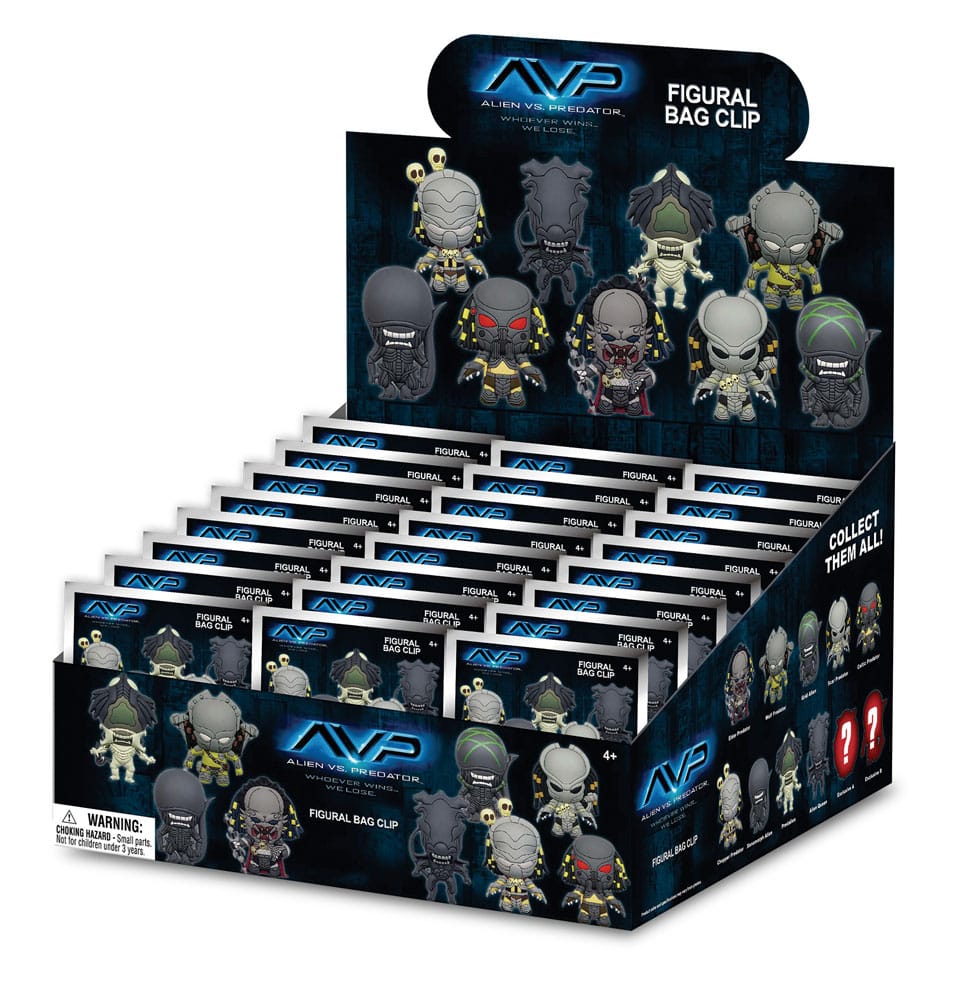 Alien vs. Predator 3D PVC-Taschenanhänger Display (24)             - Preorder - ETA: 01.12.2025