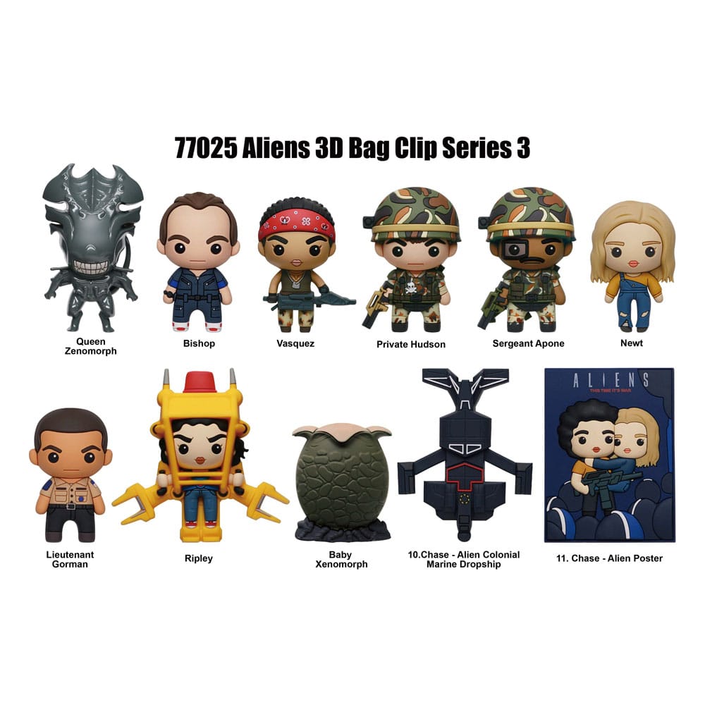 Alien 3D PVC-Taschenanhänger Serie 3 Display (24)  - Versand: 5-7 Tage nach Bestellung