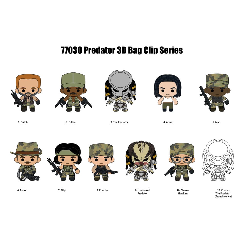 Predators 3D PVC-Taschenanhänger Serie 1 Display  (24) - Preorder - ETA: 07.02.2026