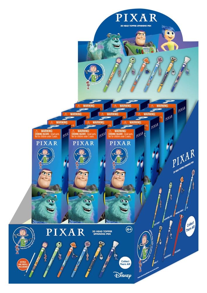 Pixar 3D Head Topper Drehkugelschreiber Display (12) - Preorder - ETA: 26.10.2026