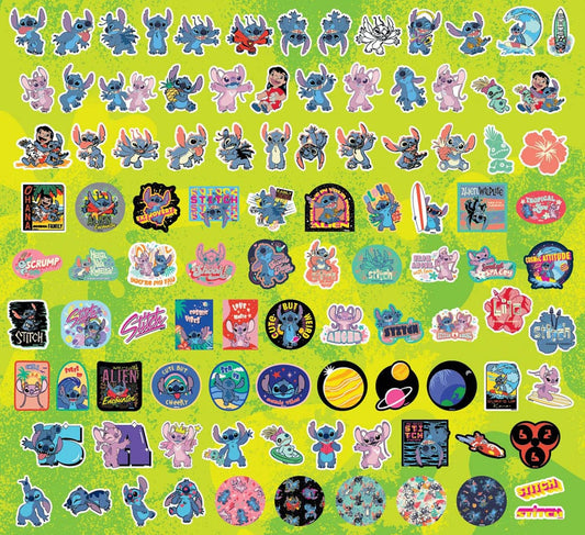 Lilo & Stitch Sticker-Set 100 Stück Stitch Sortiment (20) - Versand: 7 Tage nach Bestellung