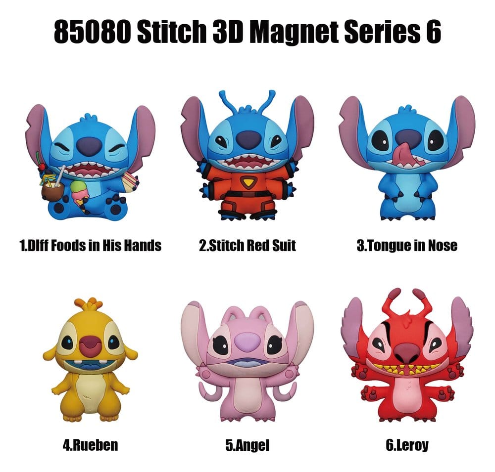 Lilo & Stitch 3D Magnete Stitch Series 6 Blind Pack Display (12)       - Versand: 7 Tage nach Bestellung