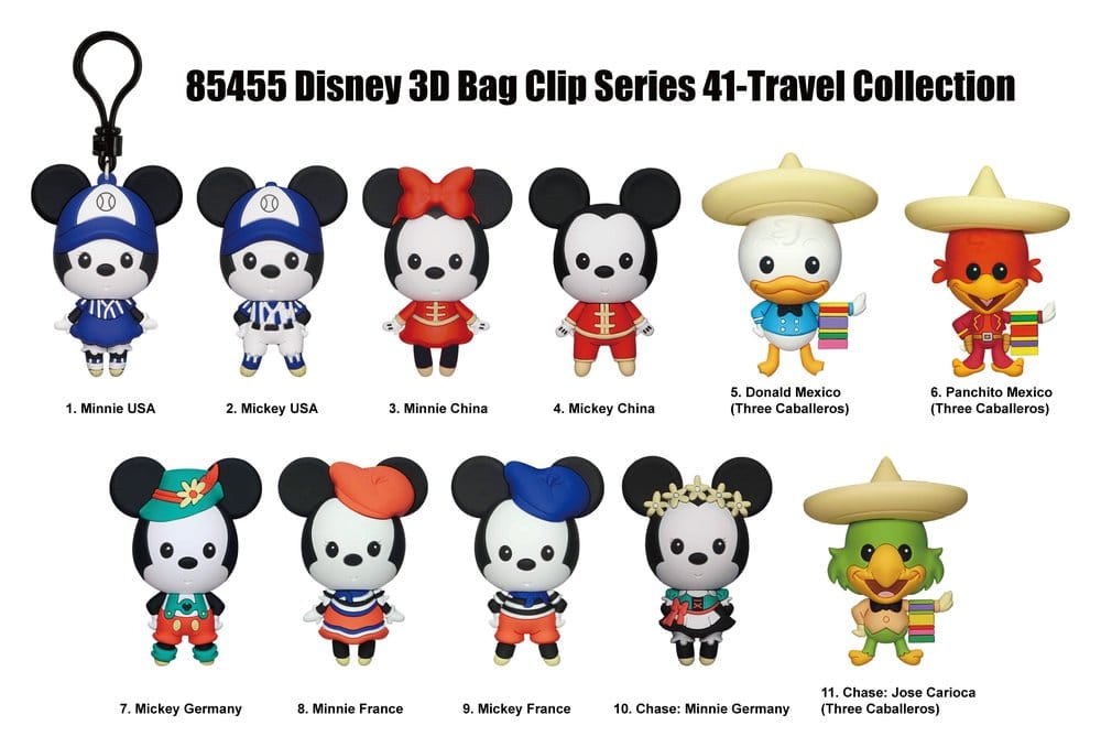 Mickey & Minnie Around the World 3D PVC-Taschenanhänger Serie 1 Blind Bag Display (24) - Preorder - ETA: 25.11.2026