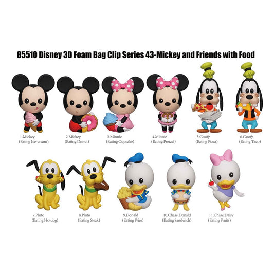 Mickey & Friends 3D PVC-Taschenanhänger Mickey & Friends with Food Series 43 Display (24)             - Preorder - ETA: 11.11.2025