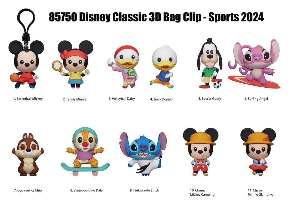 Disney Sports 3D PVC-Taschenanhänger Serie 55 Blind Bag Display (24) - Preorder - ETA: 26.10.2026