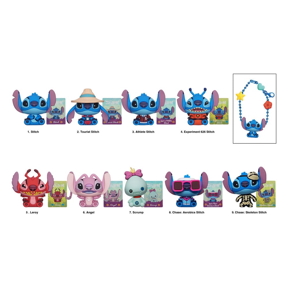 Lilo & Stitch 3D PVC-Taschenanhänger Stitch Charm Display (24)          - Preorder - ETA: 30.06.2026