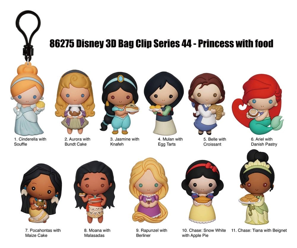 Disney 3D PVC-Taschenanhänger Princess with Food Serie 44 Display (24)  - Preorder - ETA: 25.11.2026
