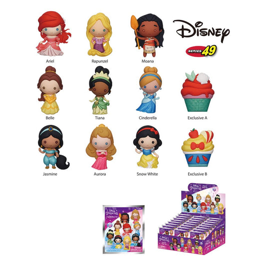 Disney Princess 3D PVC-Taschenanhänger Display (24)  - Versand: 5-7 Tage nach Bestellung