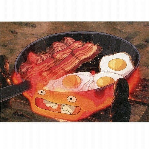 Das wandelnde Schloss Postkarte Calcifer bacon & egg   - Versand: 7 Tage nach Bestellung