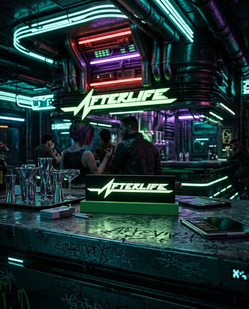 Cyberpunk 2077 Logo-Leuchte Afterlife 8 cm - Preorder - ETA: 25.12.2026