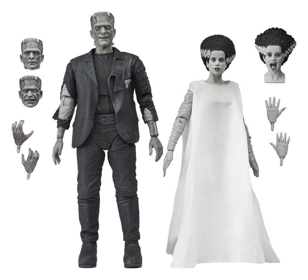 Universal Monsters Actionfiguren 2er-Pack Frankensteins Braut 90th Anniversary The Monster & His Mate (B&W) 18 cm - Preorder - ETA: 25.11.2026