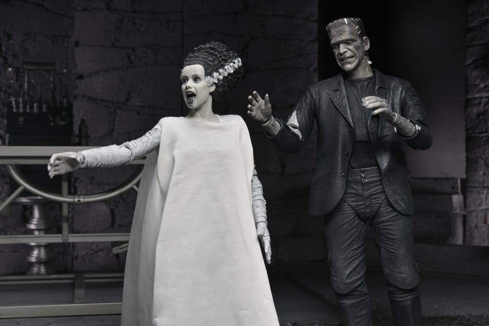 Universal Monsters Actionfiguren 2er-Pack Frankensteins Braut 90th Anniversary The Monster & His Mate (B&W) 18 cm - Preorder - ETA: 25.11.2026
