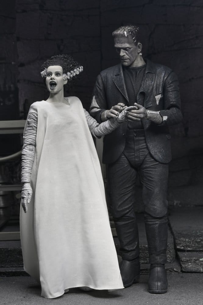 Universal Monsters Actionfiguren 2er-Pack Frankensteins Braut 90th Anniversary The Monster & His Mate (B&W) 18 cm - Preorder - ETA: 25.11.2026
