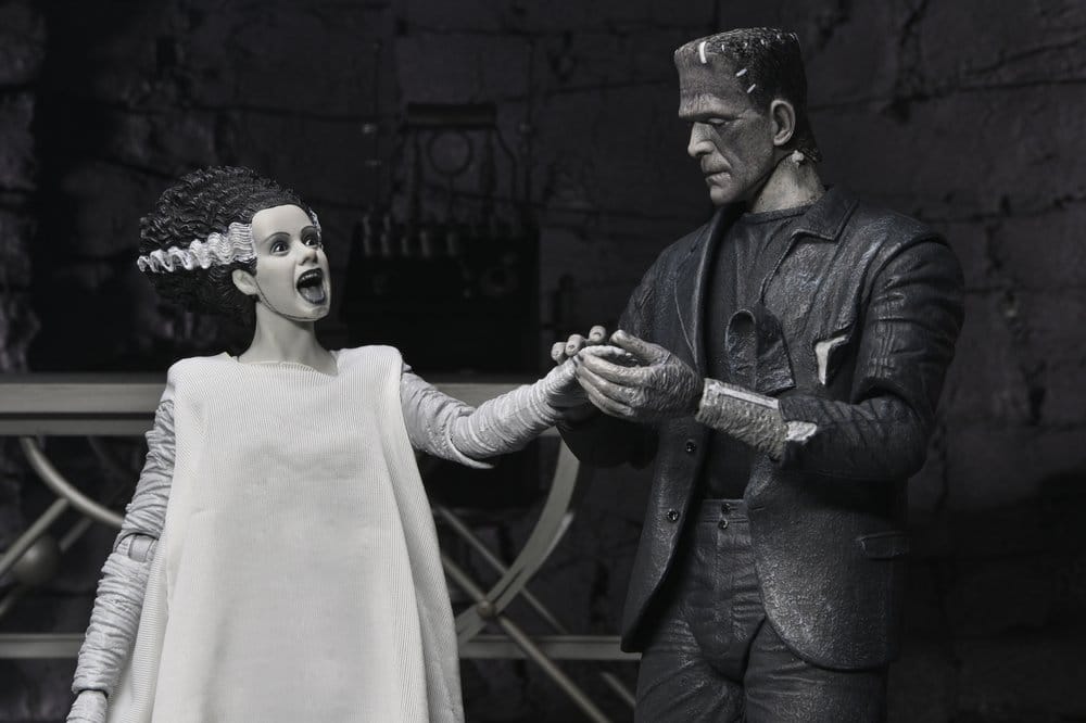 Universal Monsters Actionfiguren 2er-Pack Frankensteins Braut 90th Anniversary The Monster & His Mate (B&W) 18 cm - Preorder - ETA: 25.11.2026