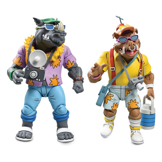 Teenage Mutant Ninja Turtles (Cartoon 1980) Actionfiguren 2er-Pack Vacation Bebop and Rocksteady 18 cm          - Preorder - ETA: 19.09.2025