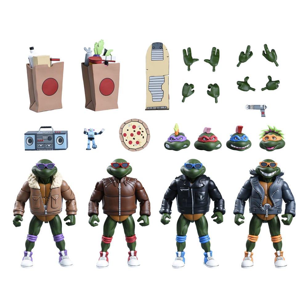 Teenage Mutant Ninja Turtles (Cartoon) Actionfiguren 4er-Pack Punk Turtles 18 cm - Versand: 5-7 Tage nach Bestellung
