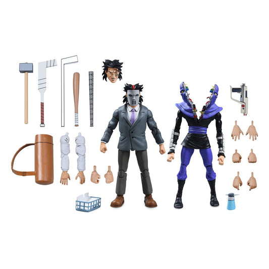 Teenage Mutant Ninja Turtles (Cartoon) Actionfiguren 2er-Pack Business Suit Casey Jones & Split Foot Soldier 18 cm       - Versand: 5-7 Tage nach Bestellung