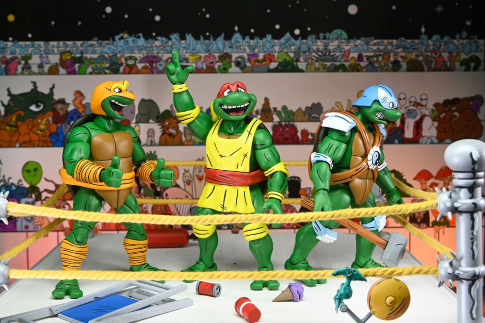 Teenage Mutant Ninja Turtles (Archie Comics) Actionfiguren 4er-Pack Stump Wrestling Turtles 18 cm   - Preorder - ETA: 19.09.2025