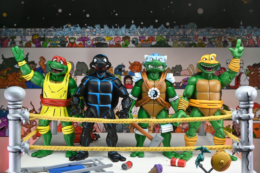 Teenage Mutant Ninja Turtles (Archie Comics) Actionfiguren 4er-Pack Stump Wrestling Turtles 18 cm   - Preorder - ETA: 19.09.2025