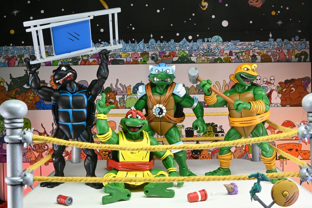 Teenage Mutant Ninja Turtles (Archie Comics) Actionfiguren 4er-Pack Stump Wrestling Turtles 18 cm   - Preorder - ETA: 19.09.2025