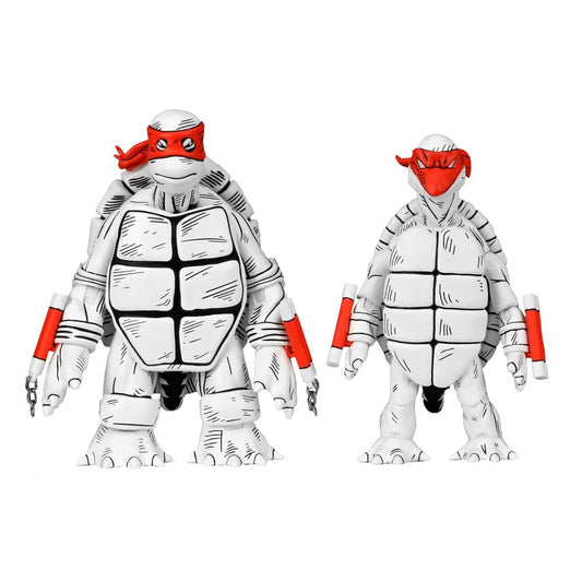 Teenage Mutant Ninja Turtles (Mirage Comics) Actionfiguren 2er-Pack Black and White First Turtles 18 cm        - Preorder - ETA: 19.09.2025