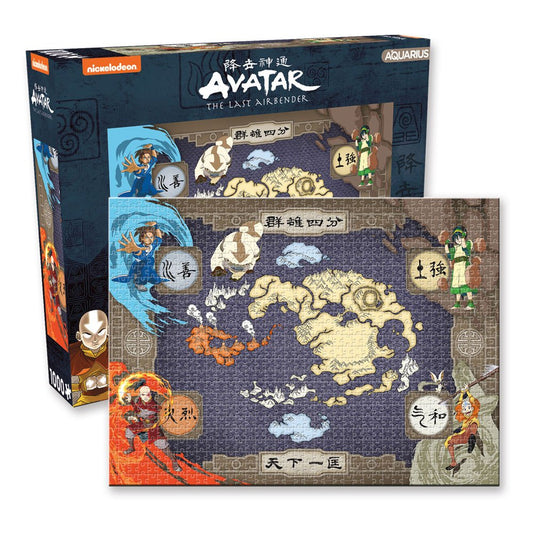 Avatar Der Herr der Elemente Puzzle Map (1000 Teile) - Preorder - ETA: 20.10.2025
